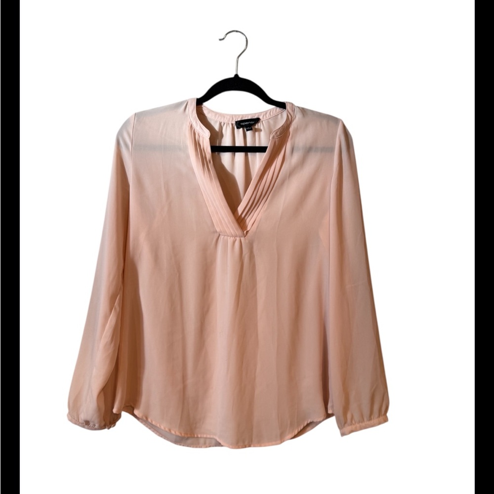 Spense Women’s Light Pink V-Neck Blouse Size Small